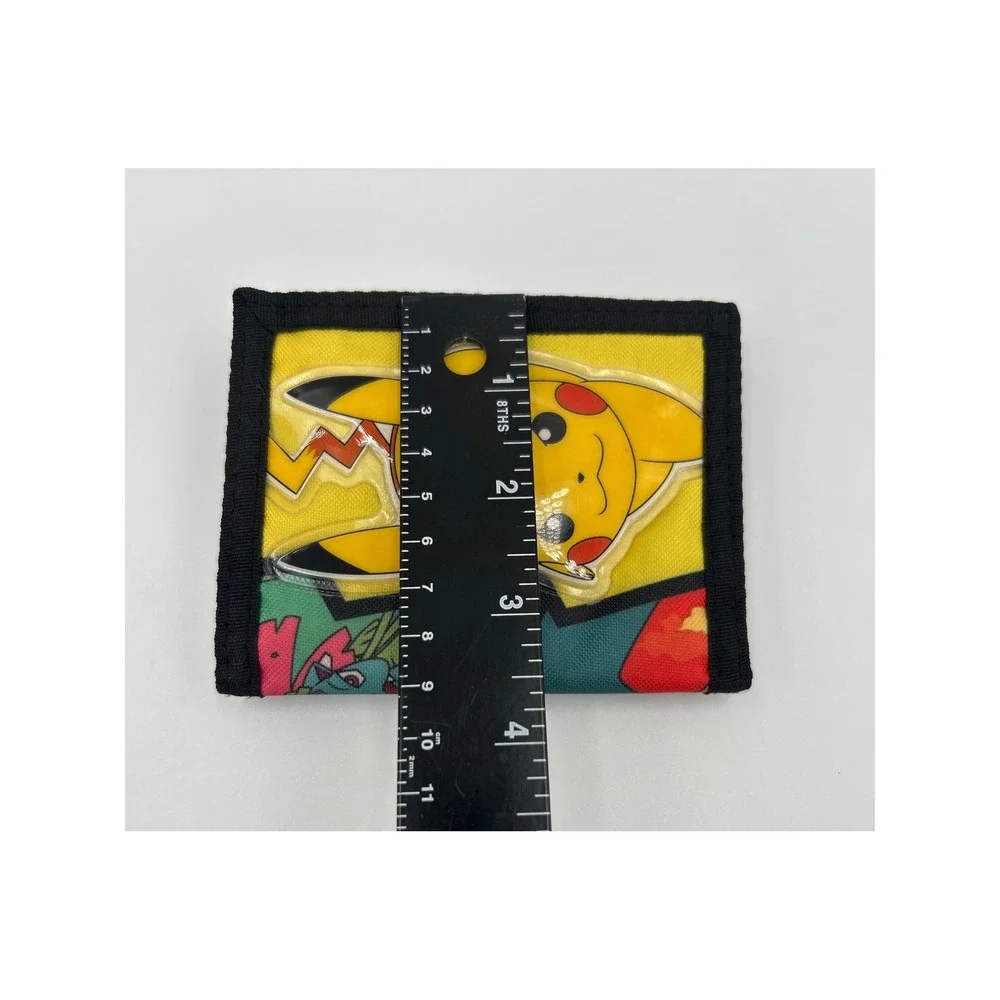 Pokemon Kids Trifold Nylon Wallet Pikachu Charizard Blastoise‎ Venusaur Black